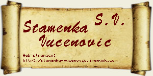 Stamenka Vučenović vizit kartica